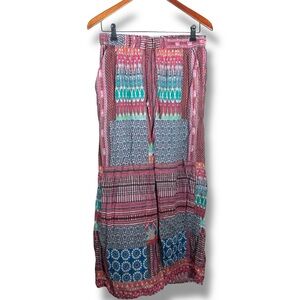 Tolani Vibrant Patterned Wide Leg Made in India Lightweight Pants Size Large